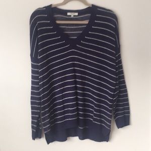 MadeWell blue/white l/s light sweater